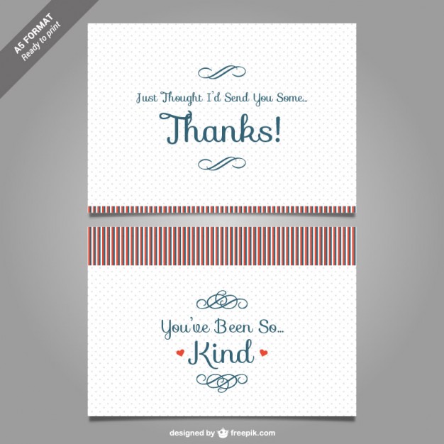 Thank You Card Template Free Vector