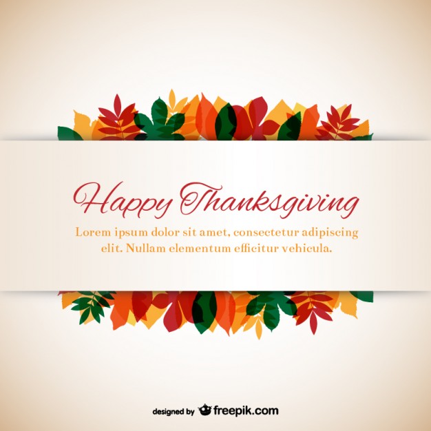 Thanksgiving Template With Leaves Free Vector