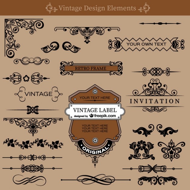 Vintage Swirls Decorations Set Free Vector Download free decorative vintage ornate picture frames vector illustration. vintage swirls decorations set free vector