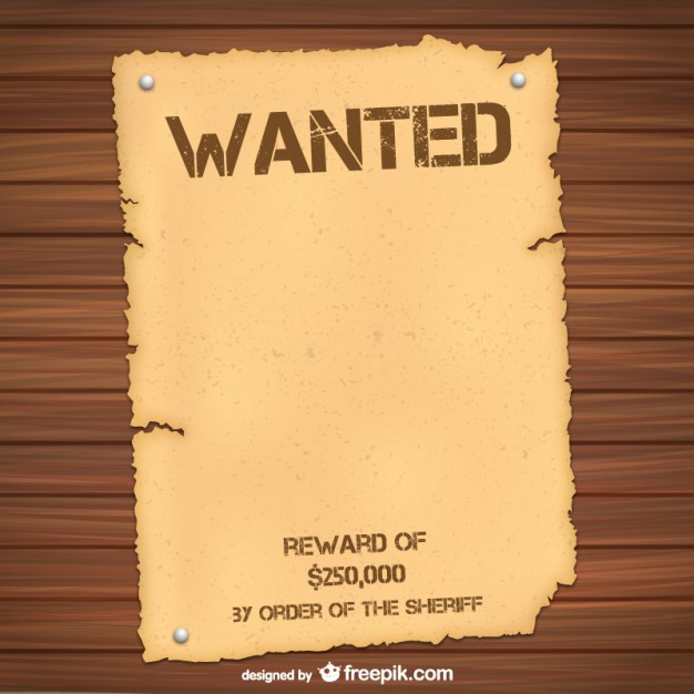 Wanted Poster Invitation Template Free from files.123freevectors.com