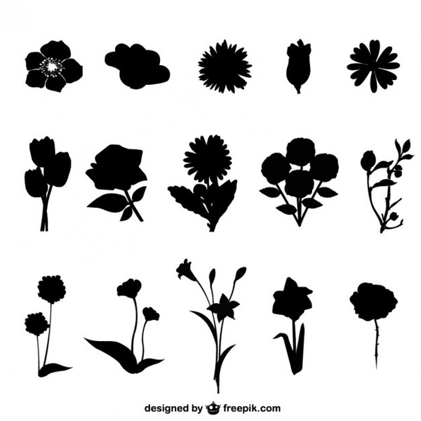Download Flowers Silhouettes Free Vector