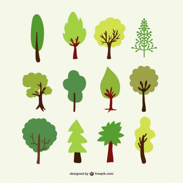 Forest Trees Set Free Vector