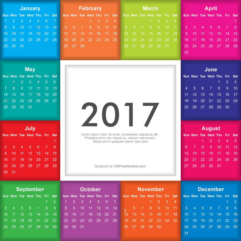Colorful Calendar 17