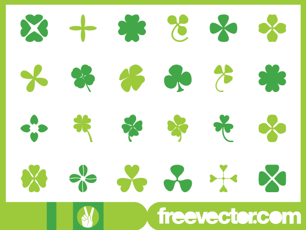 Clover silhouette sign good luck Royalty Free Vector Image