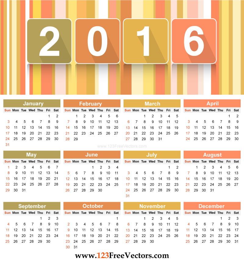 2016 Monthly Planner Template from files.123freevectors.com