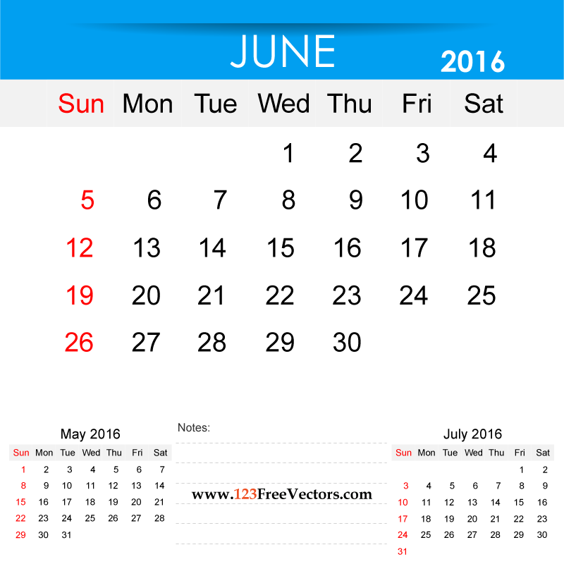 June 16 Calendar Printable