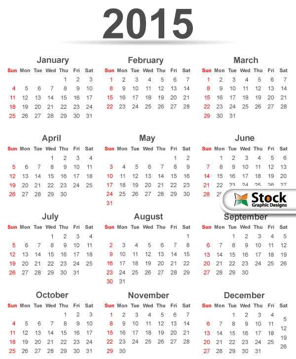 Calendar 2015 Template Free from files.123freevectors.com
