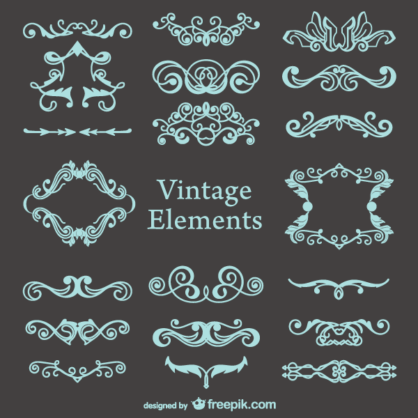 Download Vector Vintage Decorations Set