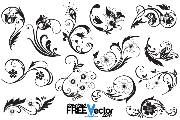 Download Free Floral Ornaments Illustrator