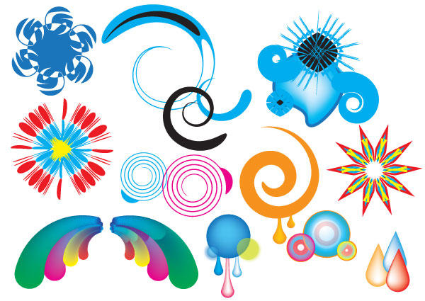 Colorful Swirls and Shapes Free Vector Graphics