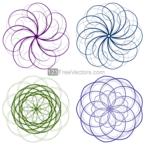 Vector Circle Decorative Design Elements Set 4 - Types Of Decorative Design