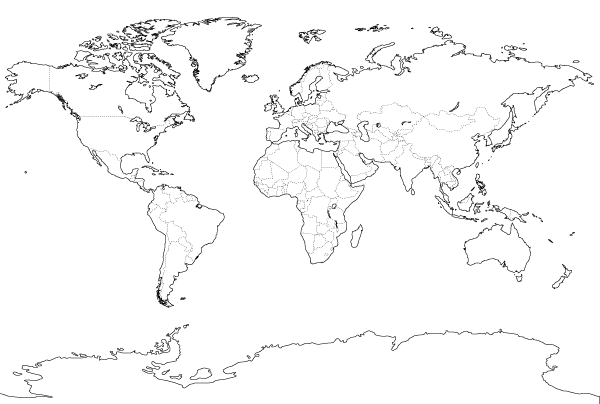 2019 world map outline vector free download