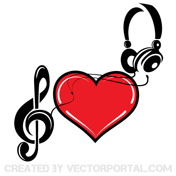Music Of Love Heart Vector Art