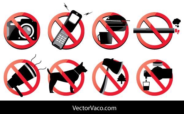Download Free Prohibited Signs Vector Pack