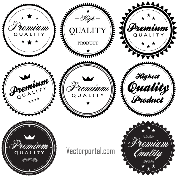 Free Vintage Premium Quality Labels and Stickers Vector