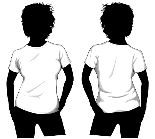Download Vector Girls T-shirt Template Front and Back