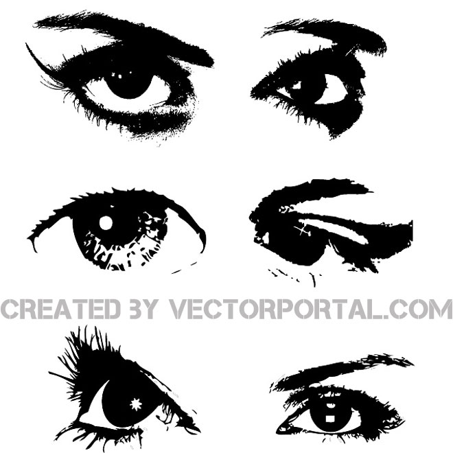 Eyes Image Collection Free Vector