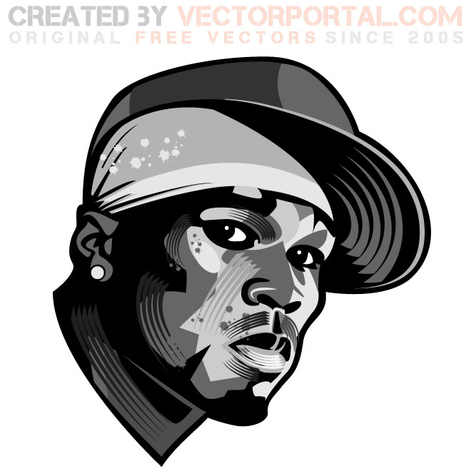 Rapper 50 Cent Portrait Free Vector