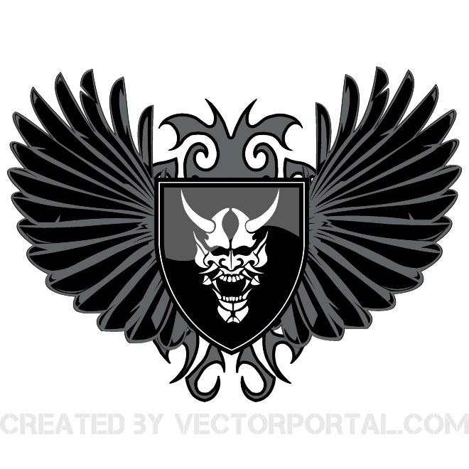 Wings And Skull Image Free Vector